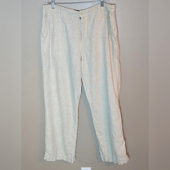 Men's Vintage Y2K Old Navy 100% Linen Minimalist Wide Leg Coastal Pants, 34x30 - Picture 1 of 6